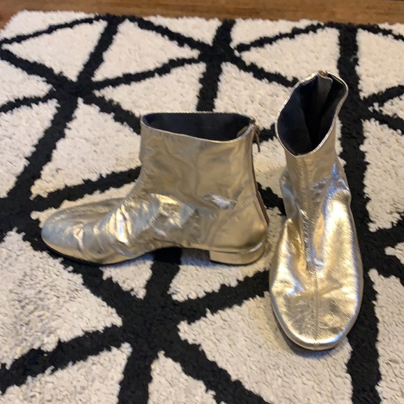 Gold, flat booties, size 6 Topshop from Nordstrom’s - Picture 2 of 5